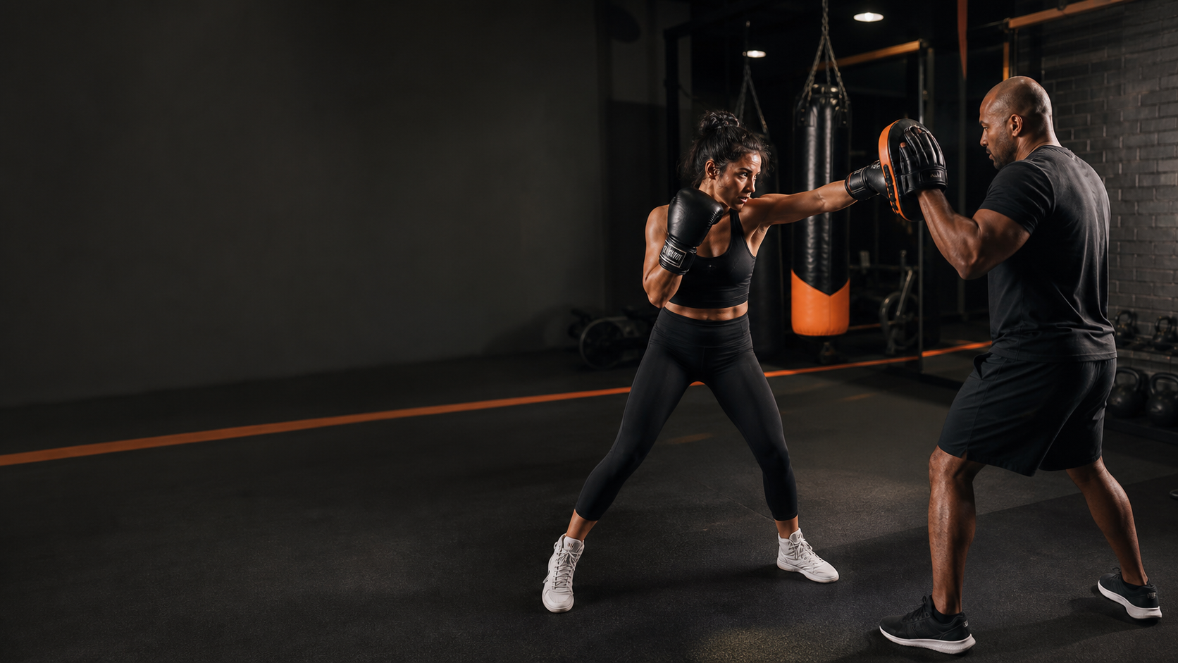 Fight Zone athletes training with focus mitts